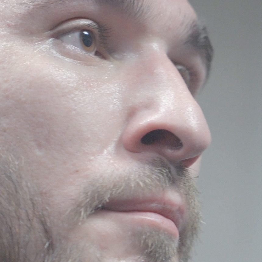 Visage d’un combattant à l’entraînement